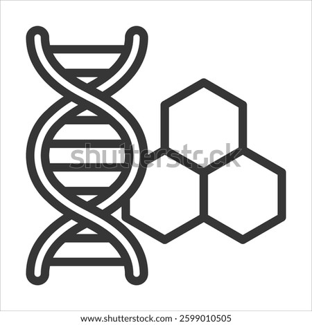Dna Outline Icon Vector Illustration