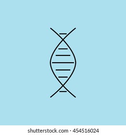 DNA outline vector icon illustration 