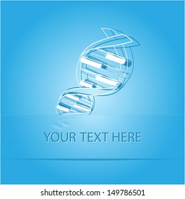 DNA. Paper sticker as bookmark. Vector illustration. Eps10.