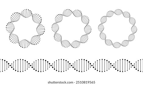 DNA pattern frame in biology medical science vector icon