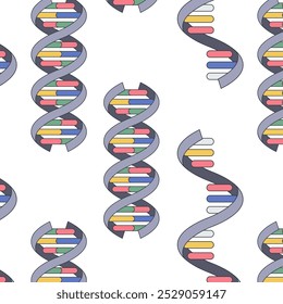 DNA-Muster. Medizinisches Banner. Medizinischer Hintergrund. DNA-nahtloser Hintergrund. Medizinischer Hintergrund. Medizinische und pharmazeutische Elemente. Illustration zur medizinischen Ausbildung