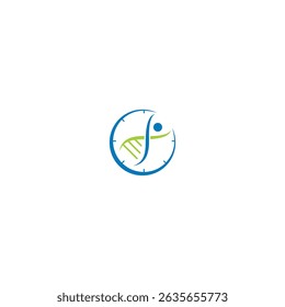 DNA person clock symbol for health