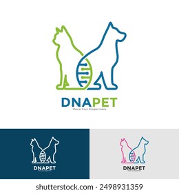 Diseño de Vector de logotipo de mascota de ADN. Adecuado para empresas, animales y veterinarios