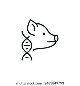 DNA pig icon. Simple DNA pig icon for social media, app, and web design. Vector illustration.