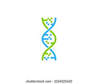 Dna Pixel Icon Logo Design Element