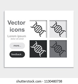 DNA placed on web page template flat vector icon.