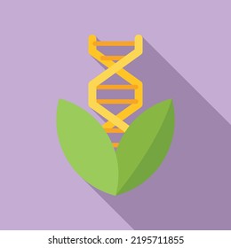 Dna plant icon flat vector. Gmo food. Gene biology