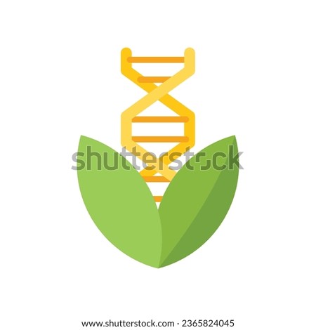 Dna plant icon flat vector. Gmo food. Gene biology isolated