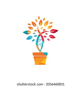 DNA plant vector logo design. Organic DNA vector logo design concept.	