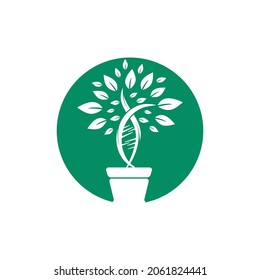 DNA plant vector logo design. Organic DNA vector logo design concept.	