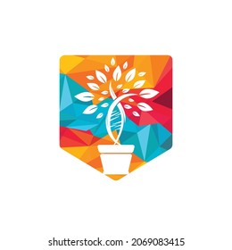 DNA plant vector logo design. Organic DNA vector logo design concept.	