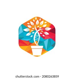 DNA plant vector logo design. Organic DNA vector logo design concept.	