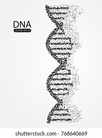 DNA point scales on gray background with dots color black effects. Wire frame 3D mesh spot network, design sphere, dot and structure. Vector illustration eps 10.