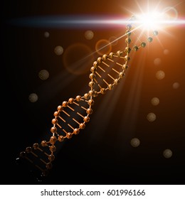 DNA polygonal molecule in spotlight.