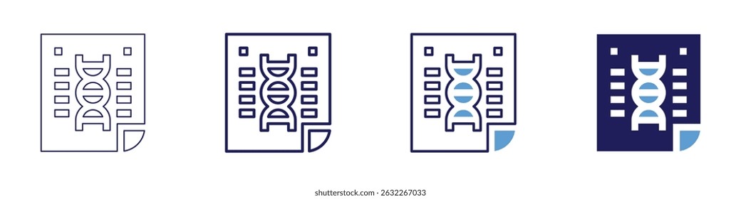Dna poster icon in 4 different styles. Thin Line, Line, Bold Line, Duotone. Duotone style. Editable stroke.