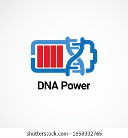 Concepto vectorial del logotipo de potencia de ADN, icono, elemento y plantilla para la empresa