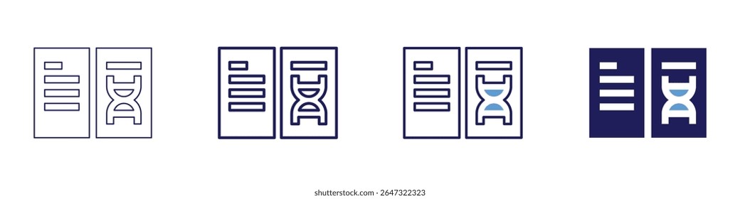 DNA profiling icon in 4 different styles. Thin Line, Line, Bold Line, Duotone. Duotone style. Editable stroke.