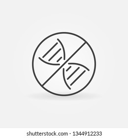 DNA Prohibition vector concept icon or symbol in thin line style