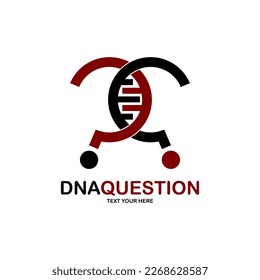 DNA question logo vector design. Suitable for business, science, education and question mark