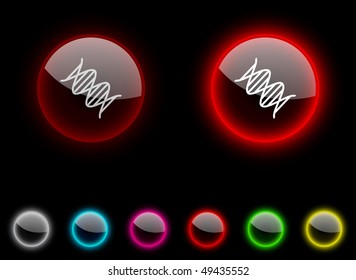 Iconos realistas de ADN. Botones vacíos incluidos.