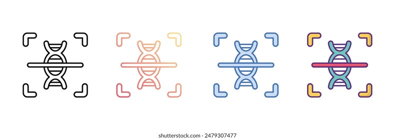 DNA recognition icon design with white background stock illustration