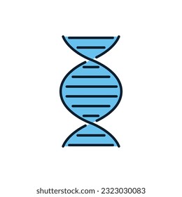 DNA related vector line icon. DNA helix linear icon. Deoxyribonucleic, nucleic acid structure. Chromosome. Molecular biology. Genetic code. Isolated on white background. Vector illustration