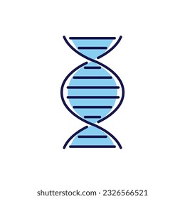 DNA related vector line icon. DNA helix linear icon. Deoxyribonucleic, nucleic acid structure. Chromosome. Molecular biology. Genetic code. Isolated on white background. Vector illustration