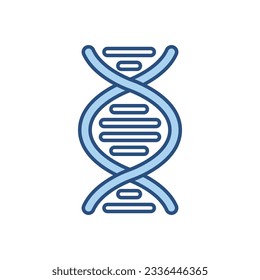DNA related vector line icon. DNA helix linear icon. Deoxyribonucleic, nucleic acid structure. Chromosome. Molecular biology. Genetic code. Isolated on white background. Vector illustration