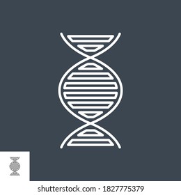 DNA related vector thin line icon. Isolated on black background. Editable stroke. Vector illustration.
