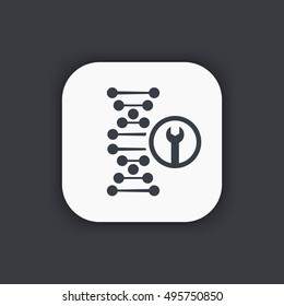 dna repair icon, genetic modifications, symbol with dna chain