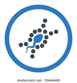 Dna Replication vector icon. Style is bicolor flat rounded symbol, smooth blue colors, rounded angles, white background.