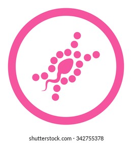 DNA Replication vector icon. Style is flat rounded symbol, pink color, rounded angles, white background.