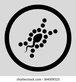 DNA Replication vector icon. Style is flat rounded symbol, black color, rounded angles, light gray background.