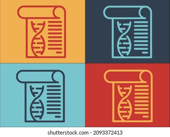 Dna Report Logo Template, Simple Flat Icon of dna,report,medical