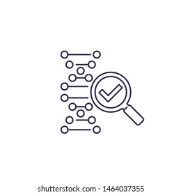 dna research and genetics vector icon, line