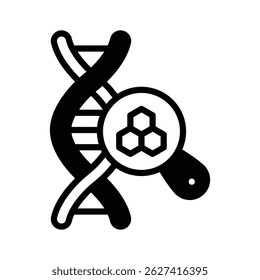 Dna research icon designed in glyph style