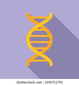 Dna research icon flat vector. Gmo food. Biology fruit