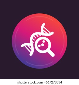 dna research icon, genetic study symbol