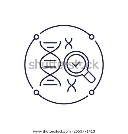 dna research icon in line style