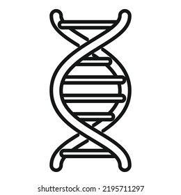 Dna research icon outline vector. Gmo food. Biology fruit