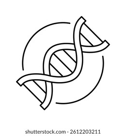 dna research line icon vector. dna research sign. isolated contour symbol black illustration