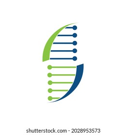DNA research logo and icon vector illustration design.
