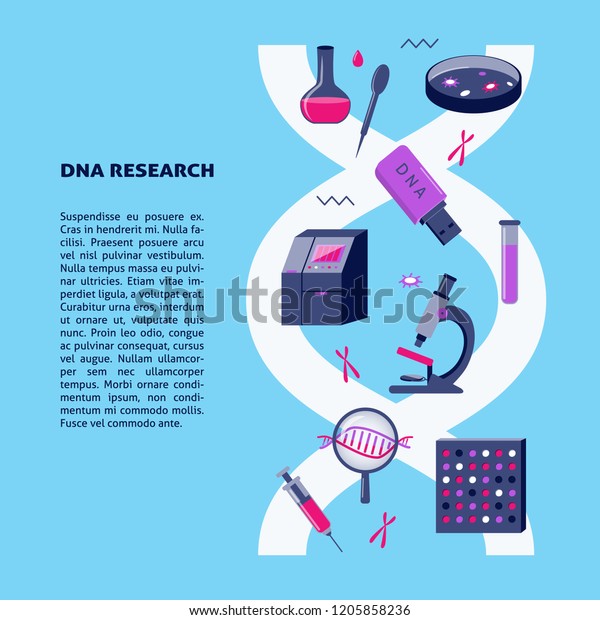 Dna Research Medical Poster Template Flat Stock Vector (Royalty Free ...