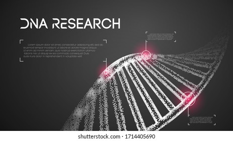 Investigación del ADN. Antecedentes vectoriales de la tecnología científica. Investigación científica para la biología. Experimento médico, análisis tecnológico.