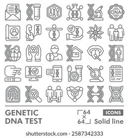 DNA research symbols collection or sketches. genetic dna test theme icons in line style signs for web and app. Vector graphics isolated on white background