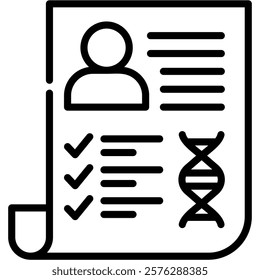 Dna Results Icon Line Vector Illustration