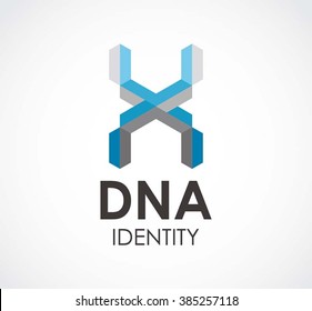 Dna ribbon of science abstract vector and logo design or template chain connection business icon of company identity symbol concept