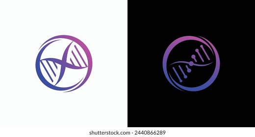 DNA ring vector logo design with modern, simple, clean and abstract style.