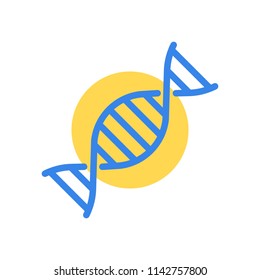 dna or rna chromosome, medical and hospital related flat design icon set