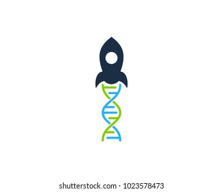 Dna Rocket Icon Logo Design Element